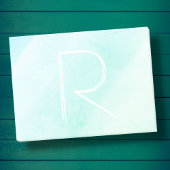 Post-it® Aqua bleu pastel typographie monogramme
