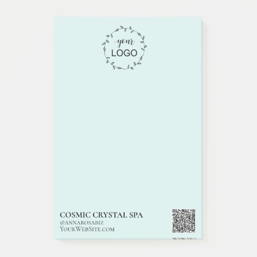 Post-it® *~* Aqua Blue Business QR Logo simple et minimal A (Devant)