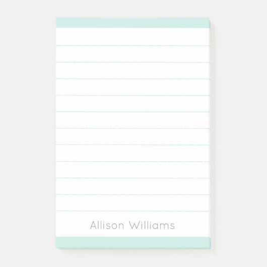 Post-it® Aqua Blue Lined Personnalisé (Devant)