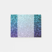 Post-it® Aqua blue Ombre faux scintillants de parties scint (Devant)