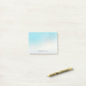 Post-it® Aqua Blue Ombre Glitzy Sparkle Parties scintillant (Sur un bureau)