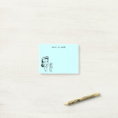 Post-it® Aqua Funny Retro femme au foyer Note pour soi (Sur un bureau)