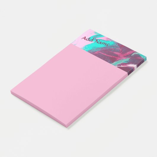 Post-it® Aqua Pink Abstrait Personnalisé Post it Notes 4x6 (Incliné)