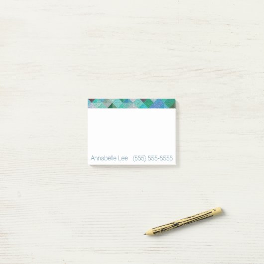 Post-it® Aqua Quilty (Sur un bureau)