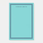 Post-it® Aqua Turquoise avec deux bordures bleu marine (Devant)