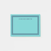 Post-it® Aqua Turquoise moderne avec deux bordures bleu mar (Devant)