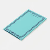 Post-it® Aqua Turquoise moderne avec trois bordures bleu ma (Incliné)