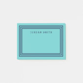 Post-it® Aqua Turquoise moderne avec trois bordures bleu ma (Devant)