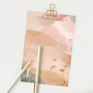 Post-it® Aquarelle Abstraite Chic Arbre d'automne Nom perso