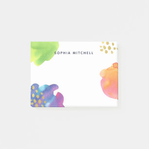 Post-it® Aquarelle abstraite colorée avec de l'or