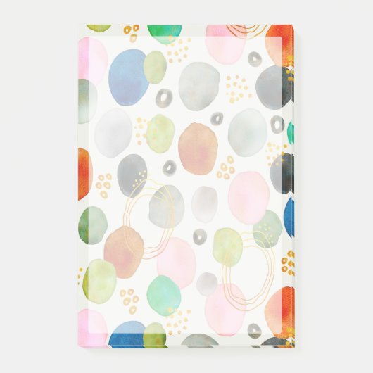 Post-it® Aquarelle Abstraite Pebble Gold Parties scintillan (Devant)