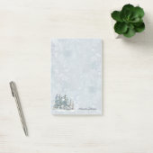 Post-it® Aquarelle Abstraite Scène de neige hivernale avec  (Bureau)