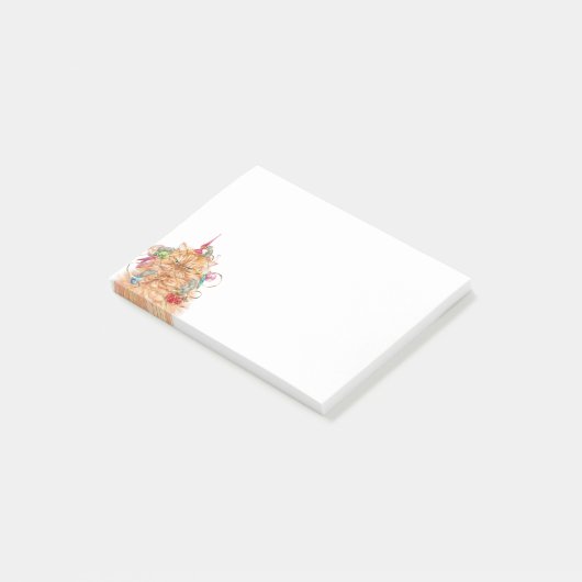 Post-it® Aquarelle amusant Grumpy Chat Kitten Noël (Incliné)