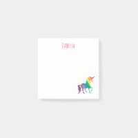 Aquarelle arc-en-ciel Unicorne Silhouette Girls