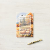 Post-it® Aquarelle Automne Citrouille de route en chute Feu (Sur un bureau)