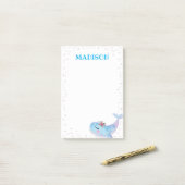 Post-it® Aquarelle Baleine Post It Note (Sur un bureau)