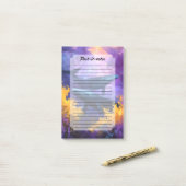 Post-it® Aquarelle Baleines Jardin Océan Abstrait (Sur un bureau)