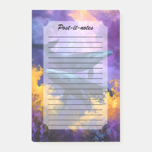 Post-it® Aquarelle Baleines Jardin Océan Abstrait