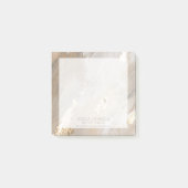 Post-it® Aquarelle Beige élégant Or Nom d'huile Notaire (Devant)