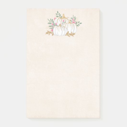 Post-it® Aquarelle blanche et Citrouille or (Devant)