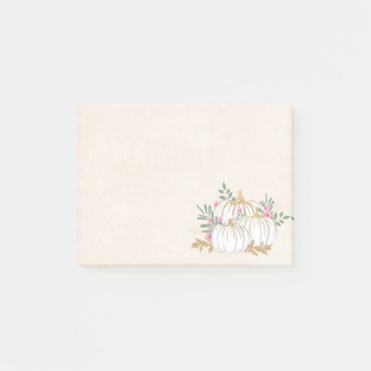 Post-it® Aquarelle blanche et Citrouille or (Devant)