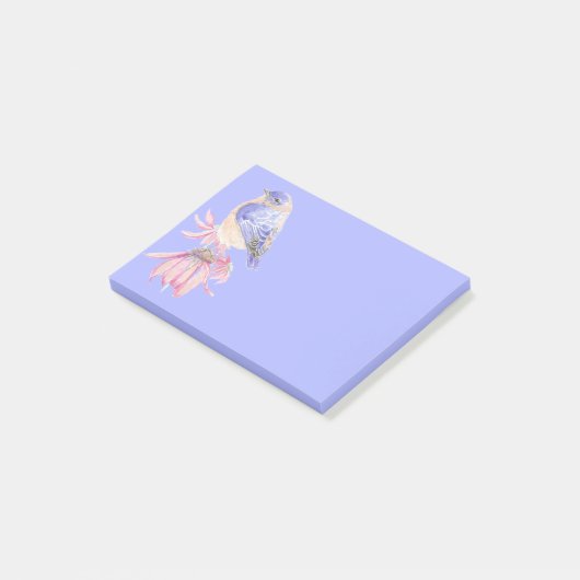 Post-it® Aquarelle Bleu Bleu Oiseau de l'Est (Incliné)