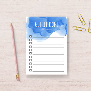 Post-it® Aquarelle bleu Cobalt Liste personnalisée des tâch