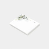 Post-it® Aquarelle bleu Dusty Nom de la végétation Monogram (Incliné)