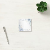 Post-it® Aquarelle bleu foncé Fleurs Argent Élégant (Bureau)