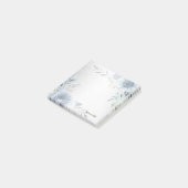 Post-it® Aquarelle bleu foncé Fleurs Argent Élégant (Incliné)