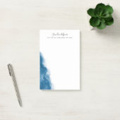 Post-it® Aquarelle bleu foncé nom personnalisé (Bureau)
