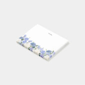 Post-it® Aquarelle bleu Hydrangée blanche Rose personnalisé (Incliné)