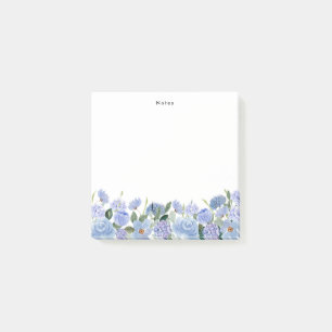 Post-it® Aquarelle Bleu Hydrangée Personnalisée Bloc-notes