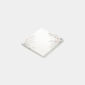 Post-it® Aquarelle bleu ivoire Fleurs Post it Notes (Incliné)