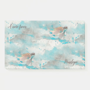 Post-it® Aquarelle bleu marine de l'océan marin tortue et n
