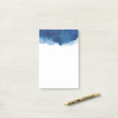 Post-it® Aquarelle bleu marine moderne Splash Personnalisé (Sur un bureau)
