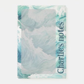 Post-it® Aquarelle bleu vagues nom personnalisé (Devant)