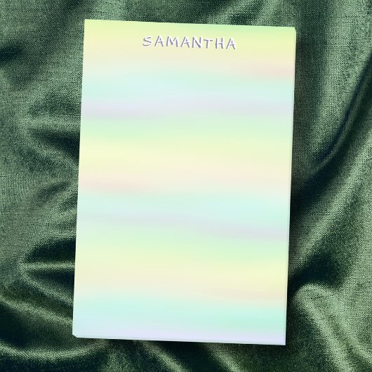 Post-it® Aquarelle bleu vert jaune pastel nom personnalisé