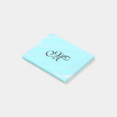 Post-it® Aquarelle bleu vert monogramme ajouter le pastel l (Incliné)