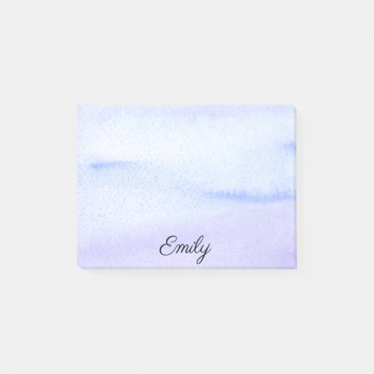 Post-it® Aquarelle Bleu Violet Ajouter un nom Plutôt (Devant)