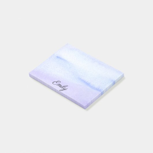Post-it® Aquarelle Bleu Violet Ajouter un nom Plutôt (Incliné)