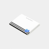 Post-it® Aquarelle bleue Coeur sur bande noire et blanche (Incliné)