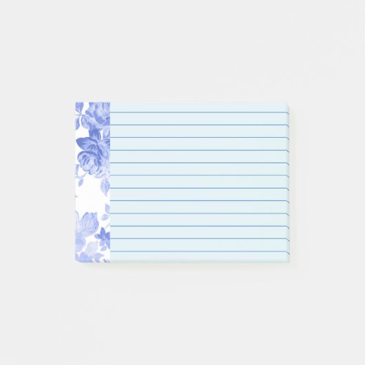 Post-it® Aquarelle bleue Design floral, Liner (Devant)