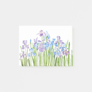 Post-it® aquarelle bleue et violette de l'iris
