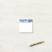Post-it® Aquarelle bleue verte customisée (Sur un bureau)