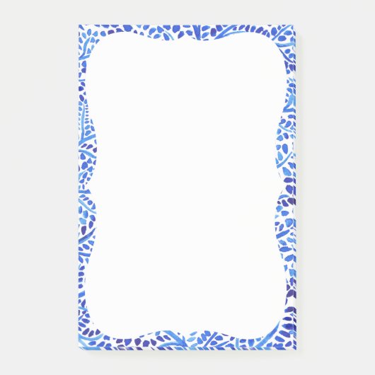Post-it® Aquarelle bleue vignes classiques peintes feuilles (Devant)