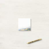 Post-it® Aquarelle Blue Gold Foil Mountain Mariage extérieu (Sur un bureau)