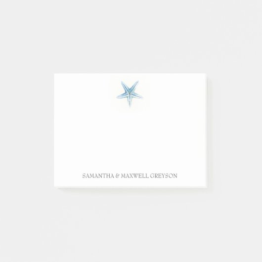 Post-it® Aquarelle Blue Starfish (Devant)