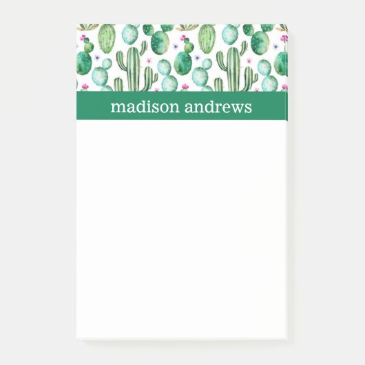 Post-it® Aquarelle Boho Cactus Motif (Devant)