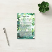 Post-it® Aquarelle botanique Fleurs blanches Feuilles verte (Bureau)